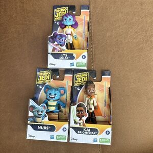 Lot 3 Star Wars Young Jedi Adventures Nubs Lys Solay Kai Brightstar Figures Toys